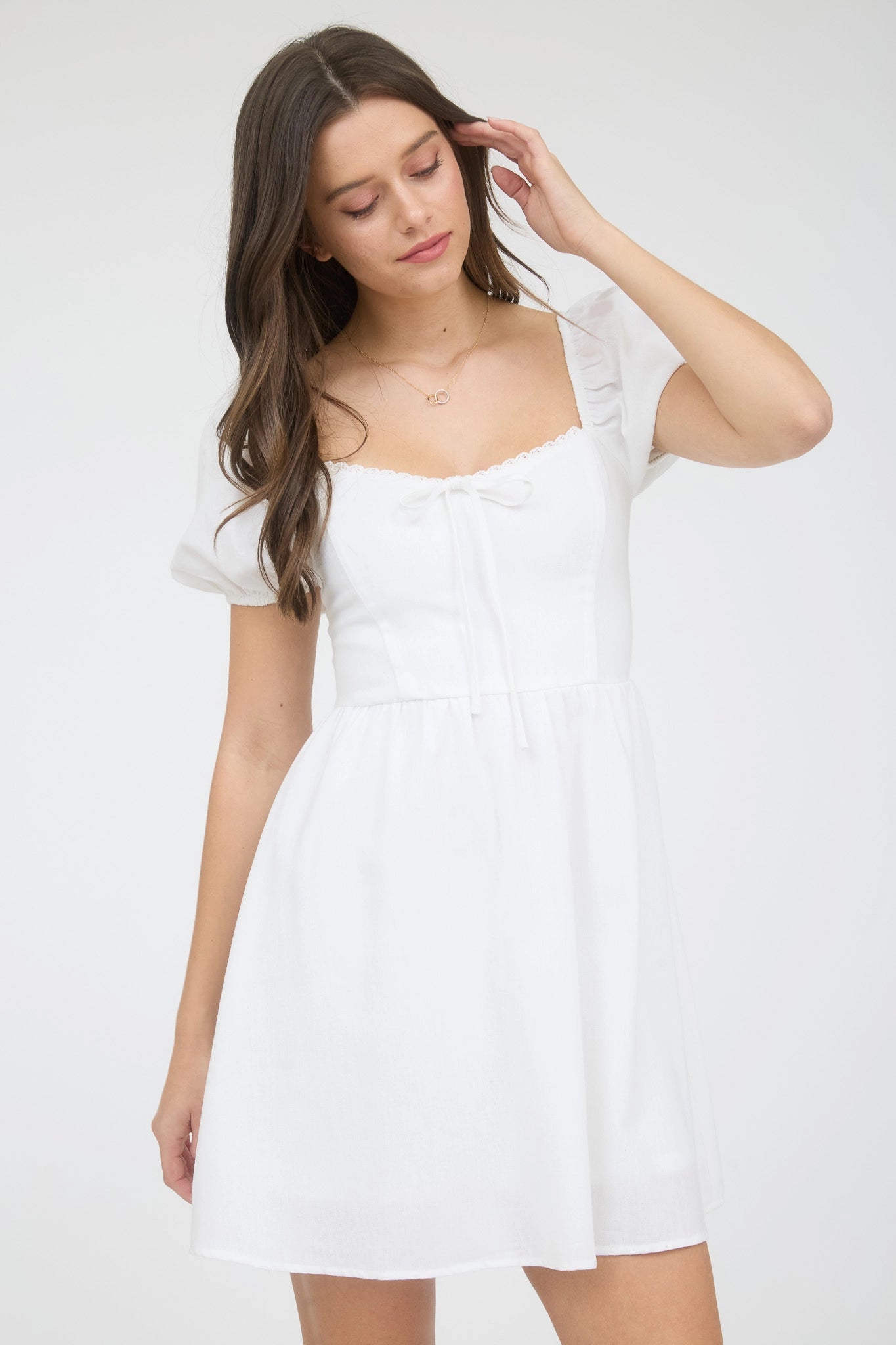 Eiza Princess Mini Dress (White)