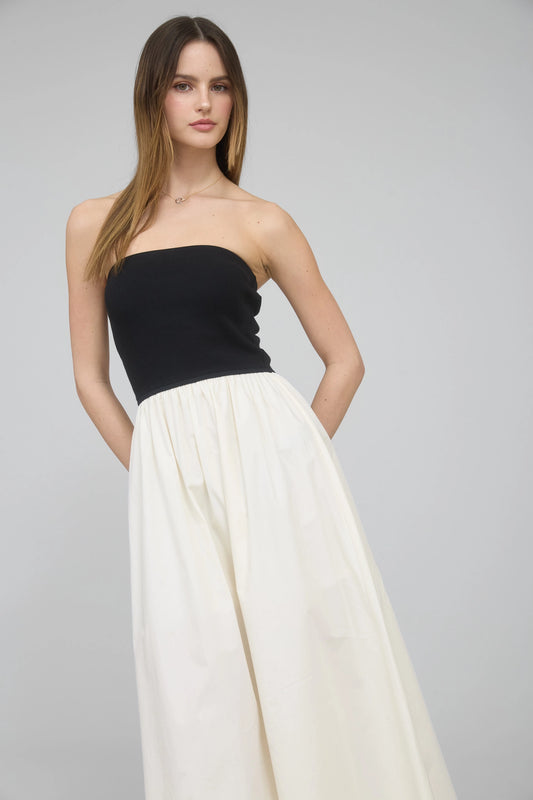 Noir Strapless Maxi Dress (Brûlée & Black)
