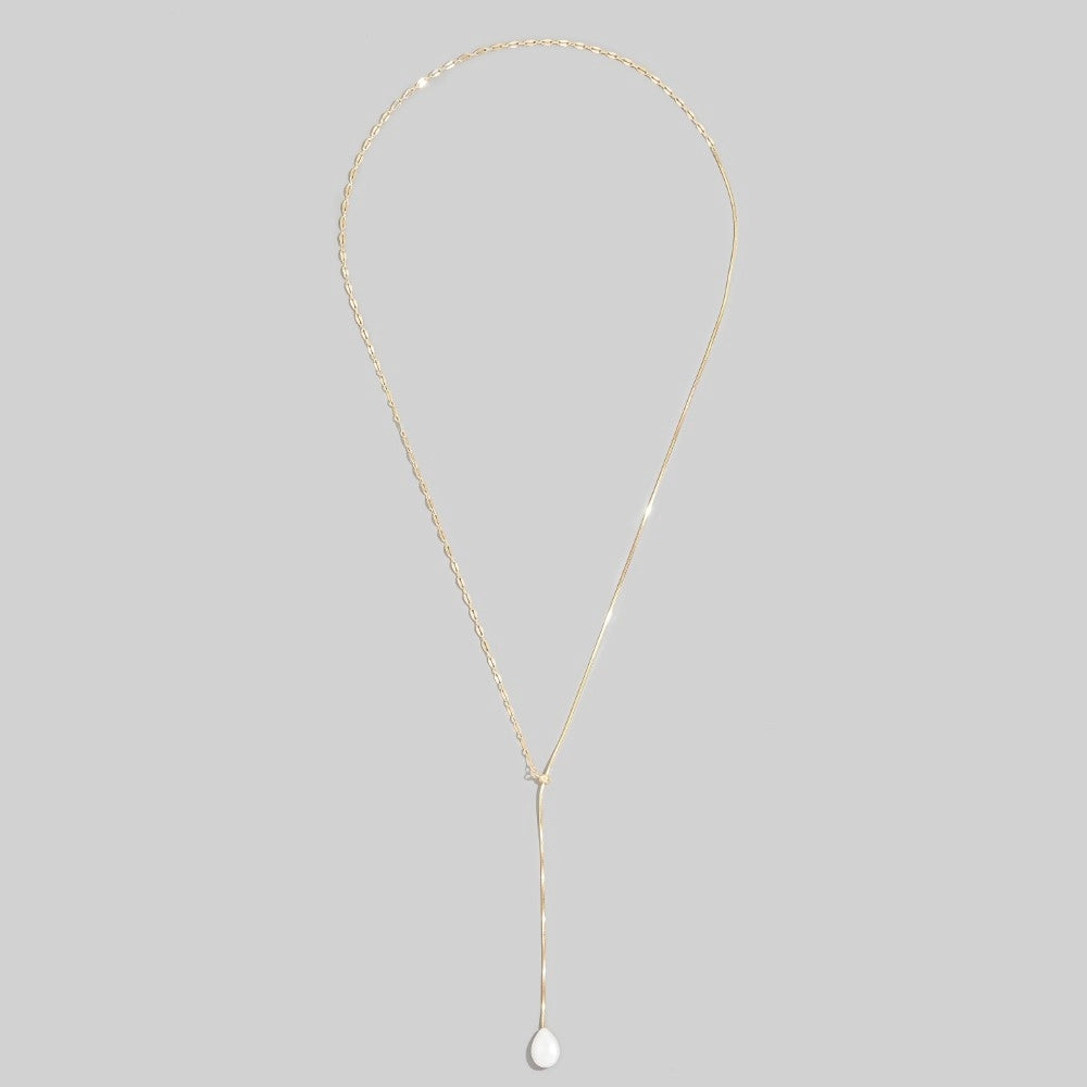 The Pearl Drop Lariat Necklace