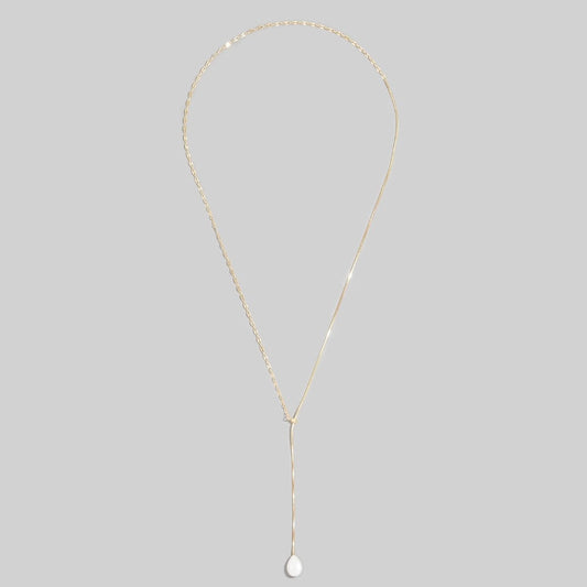 The Pearl Drop Lariat Necklace