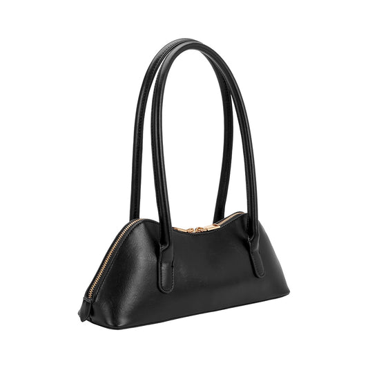 Dakota Recycled Vegan Leather Shoulder Bag (Black)