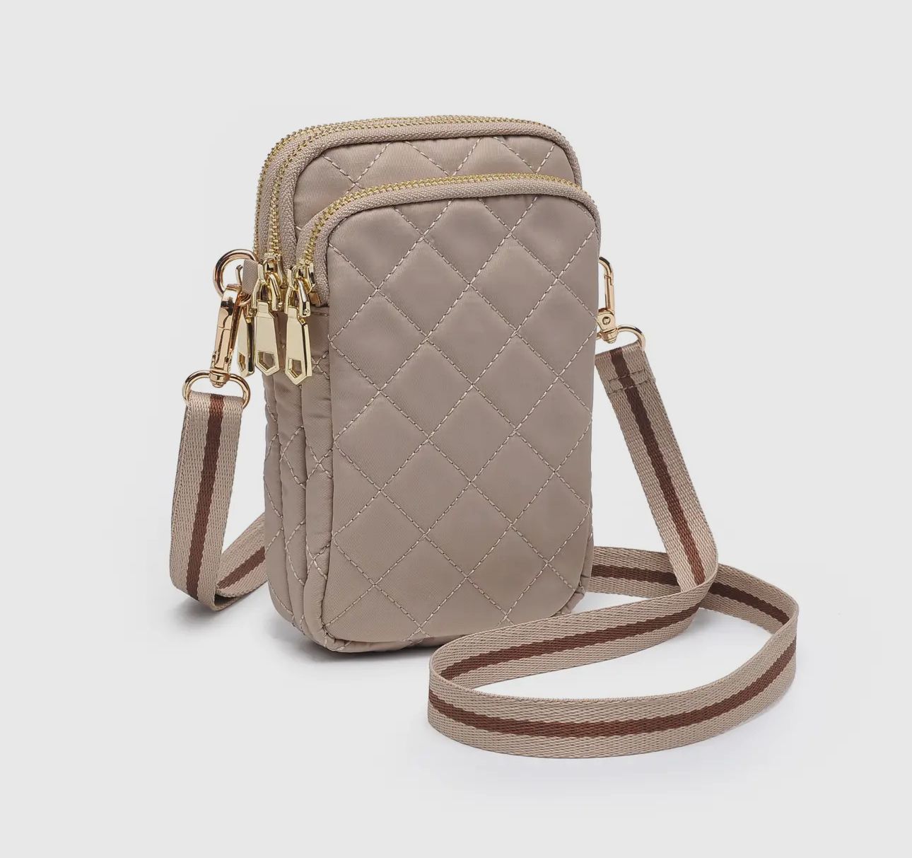 Divide & Conquer Quilted Crossbody (Nude)