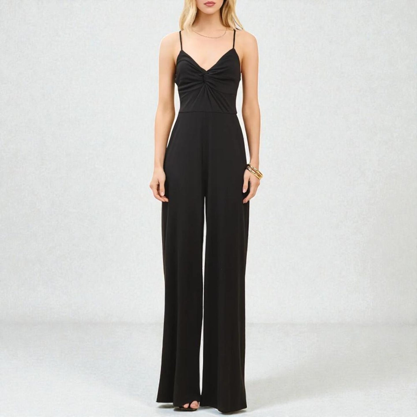 black romper soft party stretch jumpsuit Lotiv