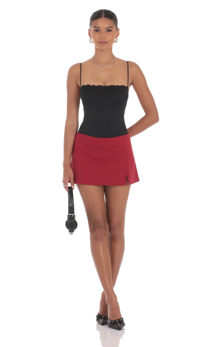 Lucy Lace Bust Bodysuit Top (Black)