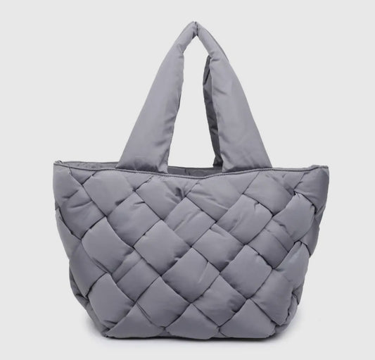 INTUITION EAST WEST WOVEN NYLON TOTE (CARBON)