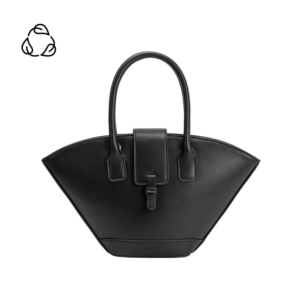 Black Recycled Vegan Leather Crossbody Bucket Lotiv Bag 