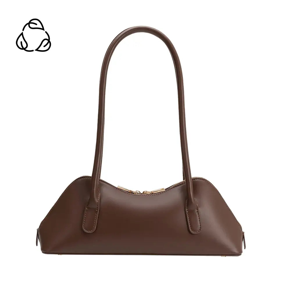 Dakota Recycled Vegan Leather Shoulder Bag (Chocolate)
