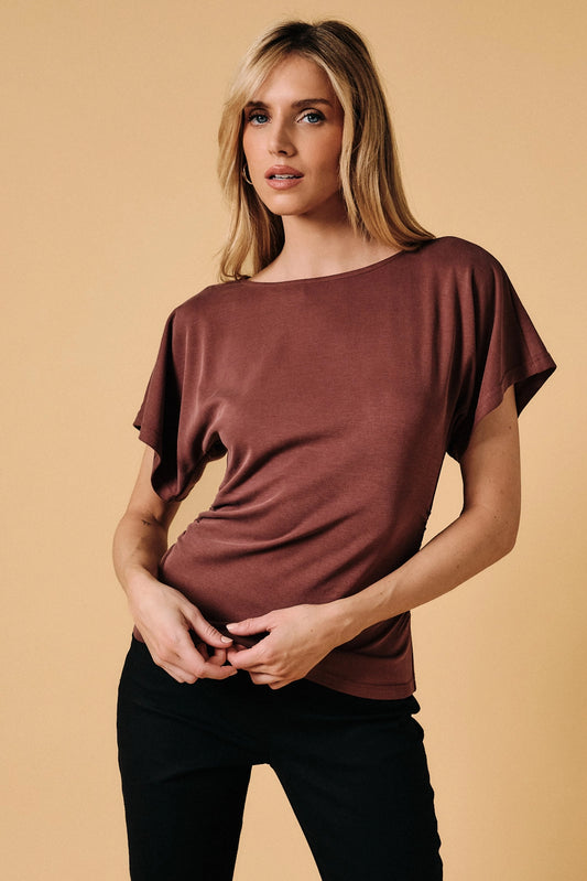 The Everyday Drape Top (Wine)