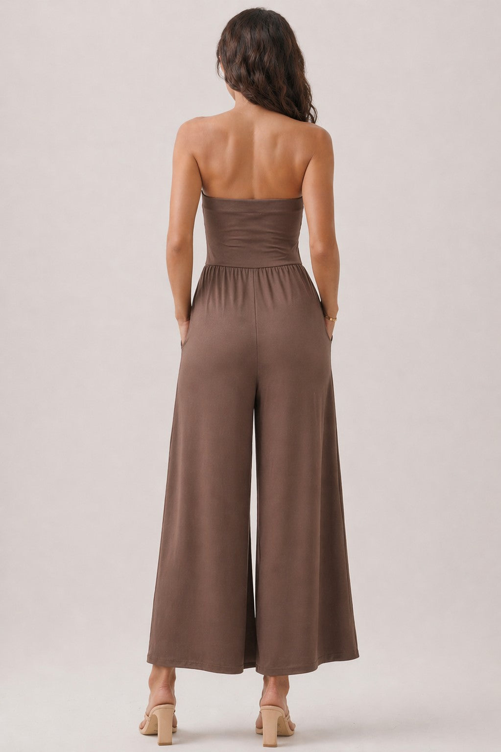 The Montauk Strapless Jumpsuit (Cocoa)
