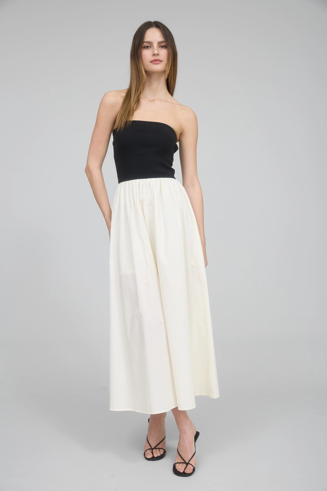 Noir Strapless Maxi Dress (Brûlée & Black)