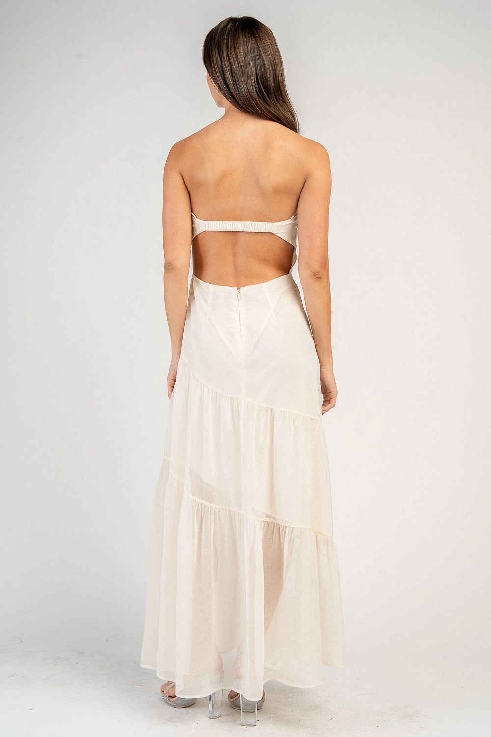 The Harbor Tiered Maxi Dress (Cream)