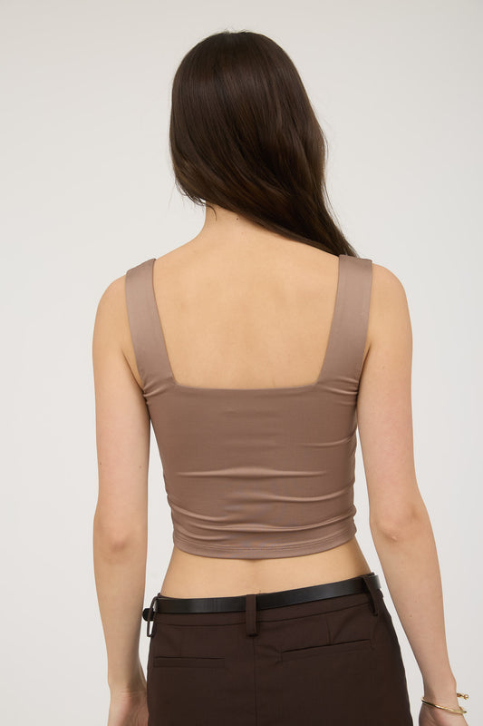 Bailey Square Neck Tank (Brown)