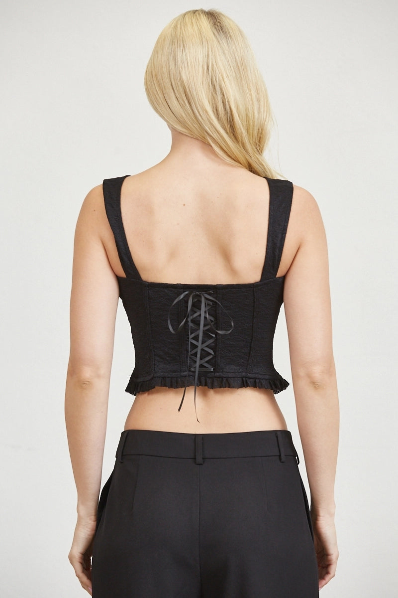 Seraphine Lace Corset Top (Black)