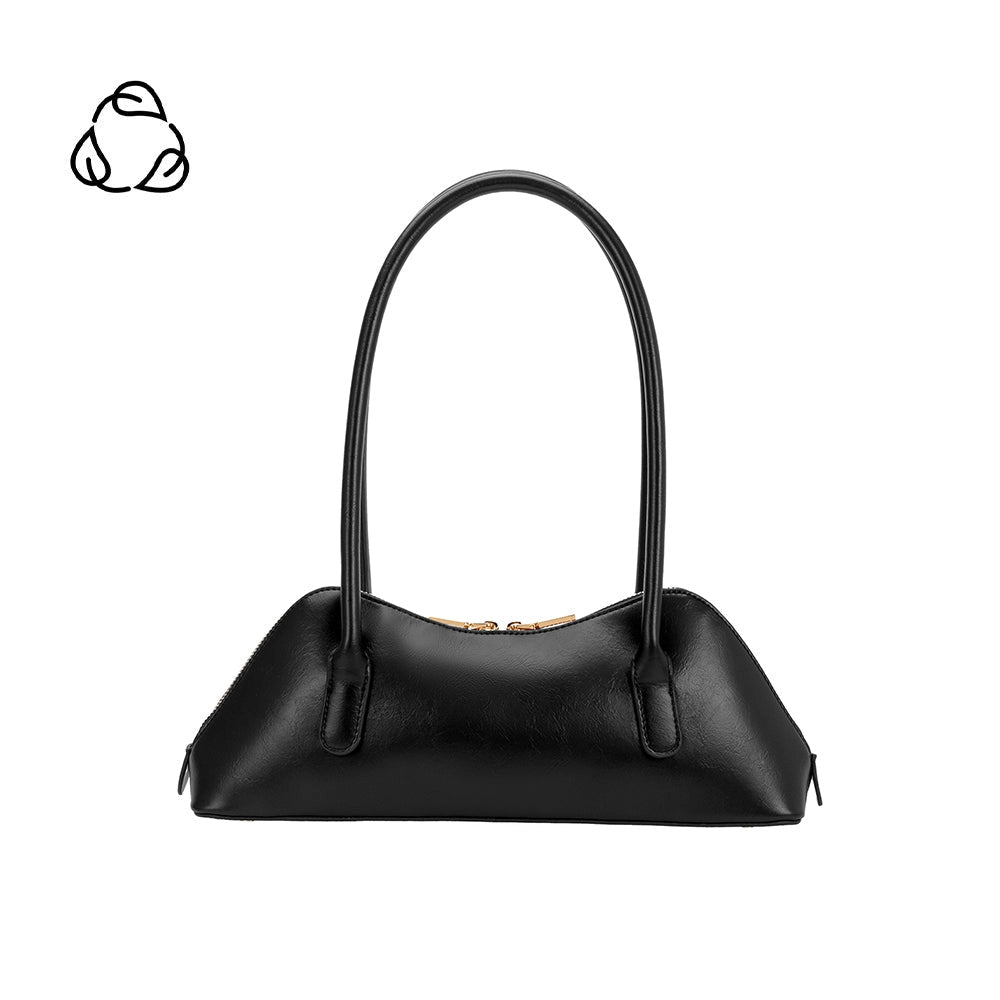 Dakota Recycled Vegan Leather Shoulder Bag (Black)