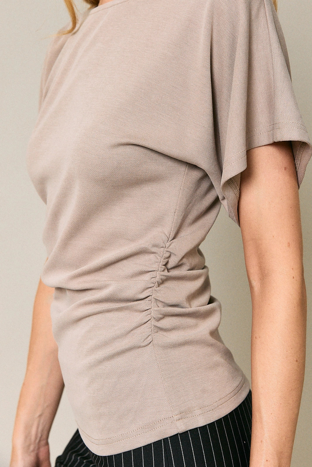 The Everyday Drape Top (Stone)