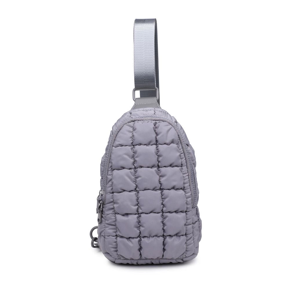 Rejuvenate Quilted Puffer Nylon Sling Backpack Bag (Gray)