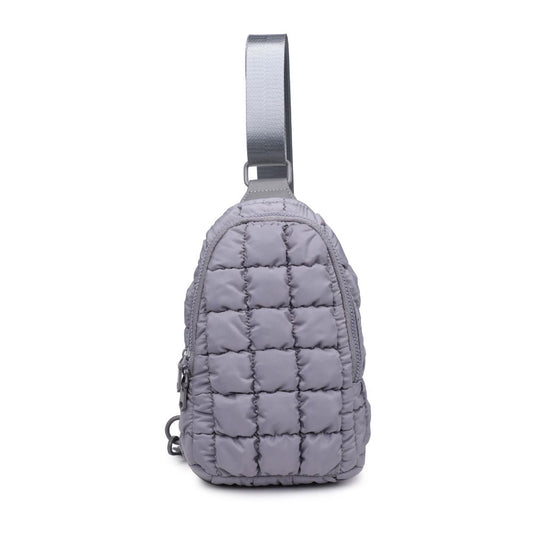 Rejuvenate Quilted Puffer Nylon Sling Backpack Bag (Gray)
