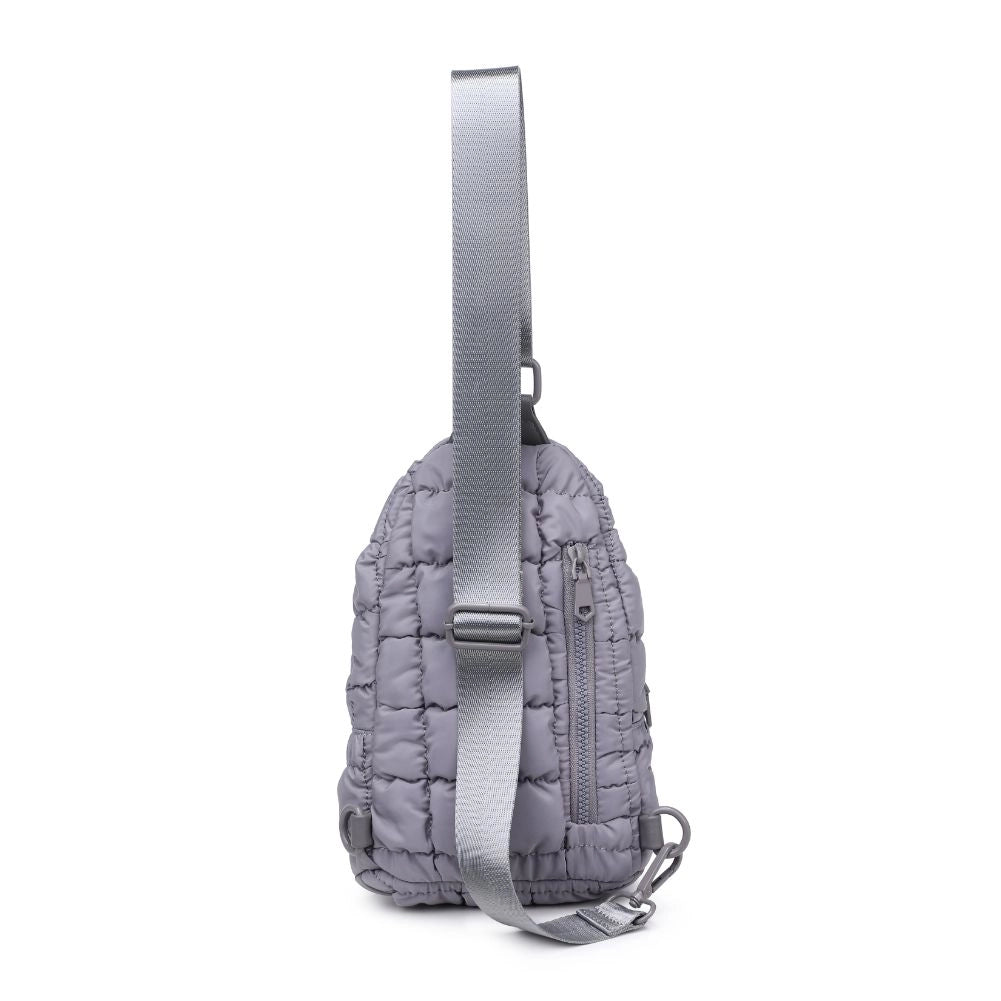 Rejuvenate Quilted Puffer Nylon Sling Backpack Bag (Gray)