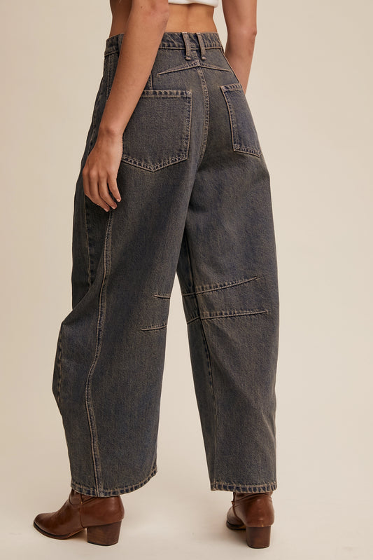 TONI BARREL RELAXED FIT JEANS (DARK DENIM)