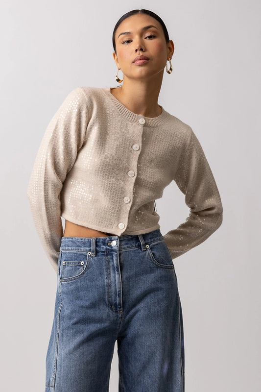 TARSHA SHINE ON CARDIGAN (ECRU)