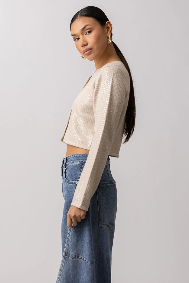 TARSHA SHINE ON CARDIGAN (ECRU)