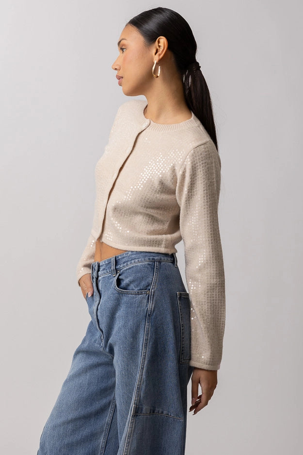 TARSHA SHINE ON CARDIGAN (ECRU)