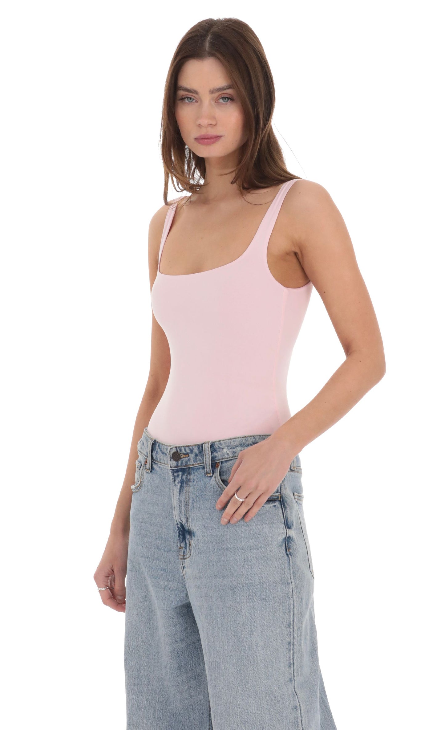 Mary Basic Jersey Bodysuit (Pink)