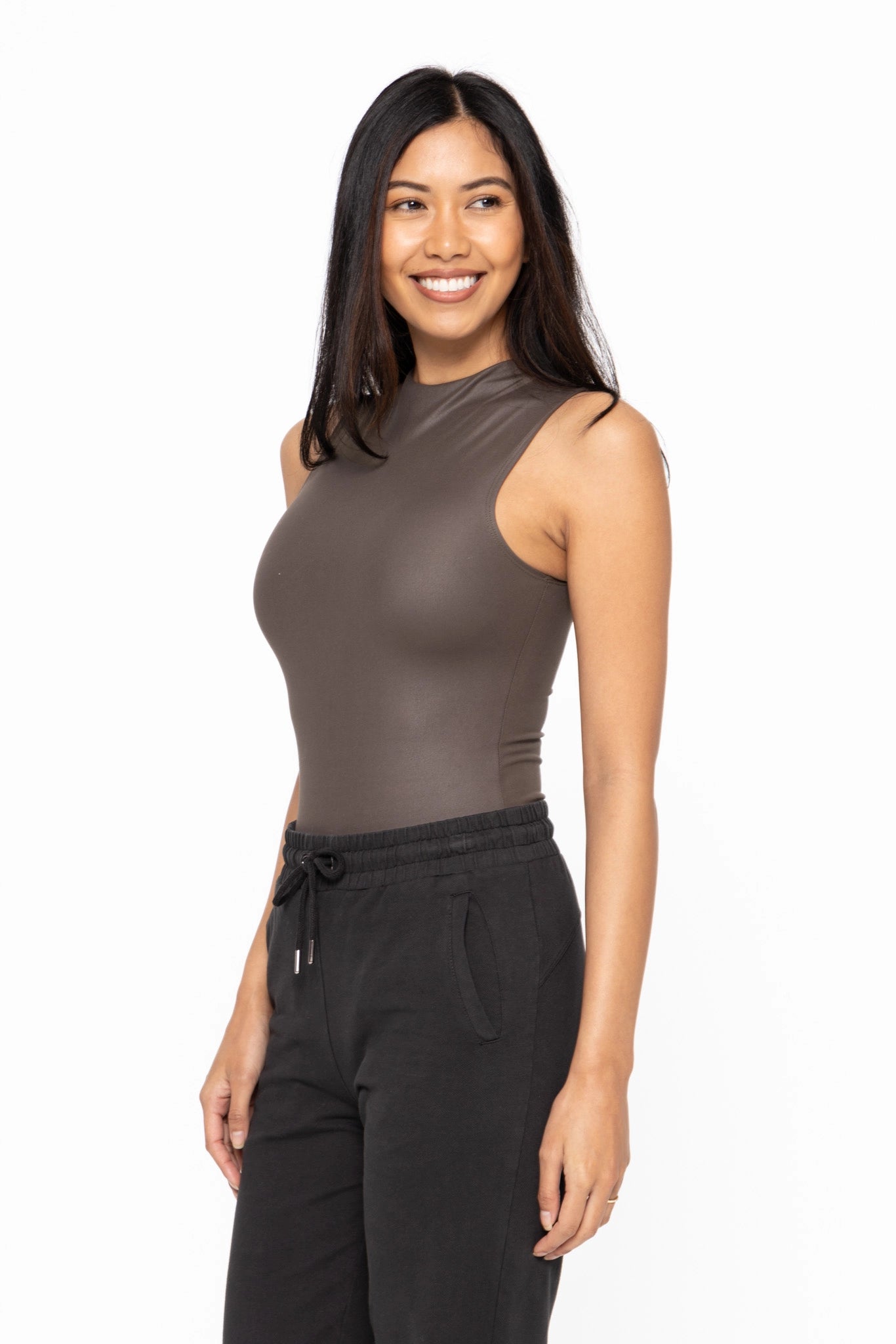 Sophie Sleeveless Bodysuit (Dark Olive)