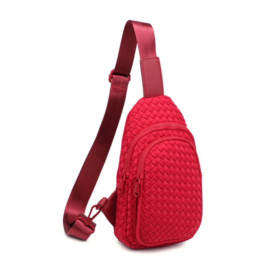 Beyond the Horizon Woven Neoprene Sling Backpack (Red)
