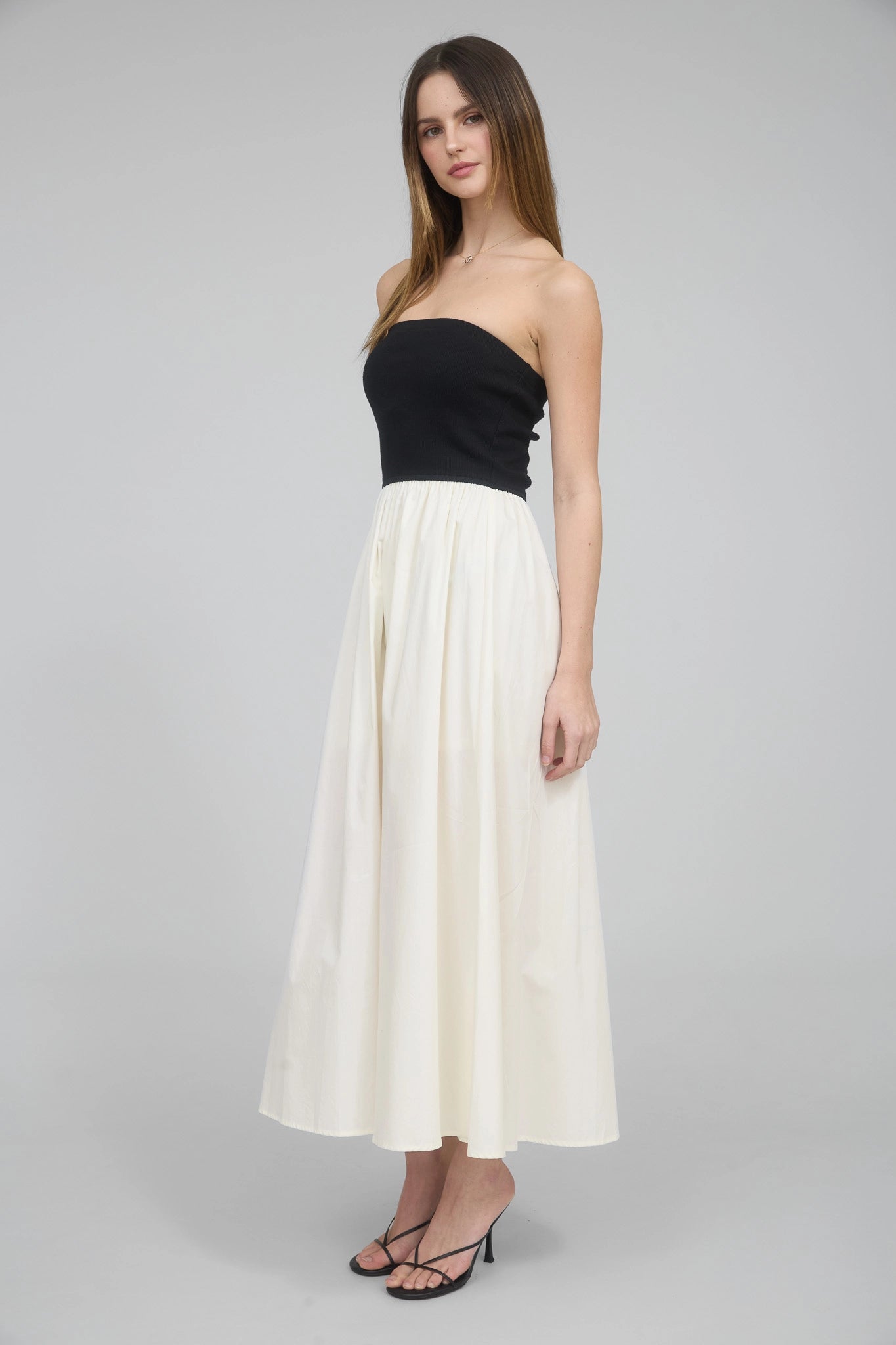 Noir Strapless Maxi Dress (Brûlée & Black)